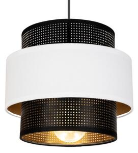 Luster na lanku NESS 2xE27/60W/230V pr. 30 cm čierna/biela
