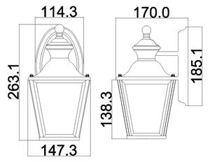 Kichler - Vonkajšie nástenné svietidlo BAY SHORE 1xE27/60W/230V IP44 zlatá