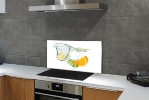 Sklenený obklad do kuchyne Voda kiwi oranžový 100x50 cm
