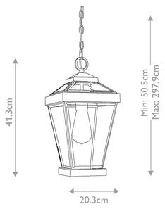 Quoizel QZ-RAVINE8-M - Vonkajší luster na reťazi RAVINE 1xE27/60W/230V IP23 hnedá