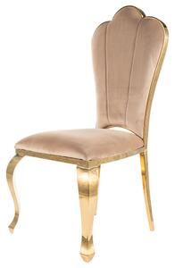 Jedálenská stolička QELL béžová/zlatá