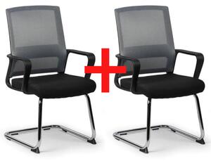Konferenčná stolička LOW 1+1 ZADARMO, sivá