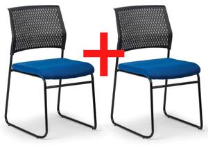 Konferenčná stolička MYSTIC 1+1 ZADARMO, modrá