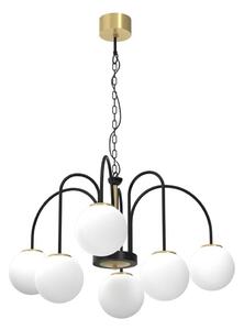 Luster na reťazi CAMBRIDGE 6xE14/60W/230V čierna/mosadz