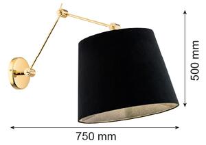 Argon 4898 - Nástenná lampa ZAKYNTOS PLUS 1xE27/15W/230V čierna/zlatá