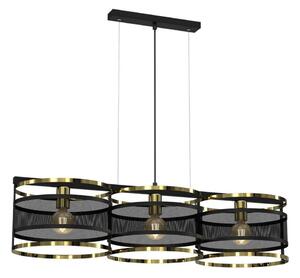 Luster na lanku RIM 3xE27/60W/230V čierna/zlatá