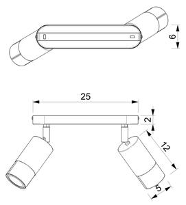 Bodové svietidlo LINK 2xGU10/8W/230V čierna/mosadz