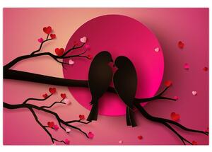 Obraz - Zamilované vtáčiky (90x60 cm)