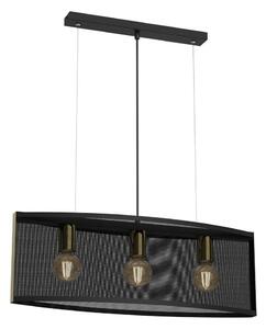 Luster na lanku KAGA 3xE27/60W/230V čierna/zlatá