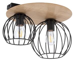 Prisadený luster CYBER 2xE27/60W/230V drevo/čierna