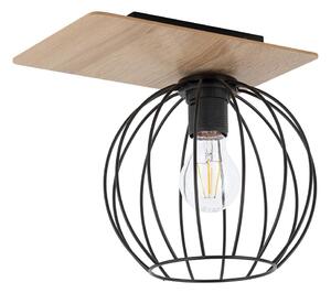 Prisadený luster CYBER 1xE27/60W/230V drevo/čierna