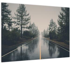 Obraz cesty v daždi (70x50 cm)
