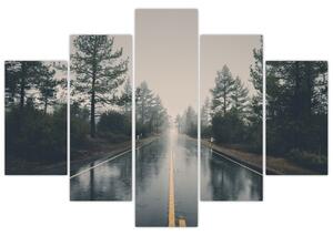 Obraz cesty v daždi (150x105 cm)