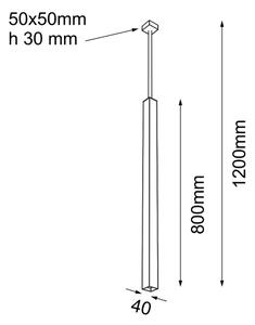 Shilo 5701 - Luster na tyči DOHA 1xGU10/15W/230V čierna