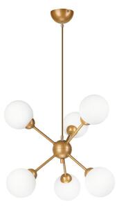 Luster na tyči RUBBY BALL 6xG9/5W/230V zlatá