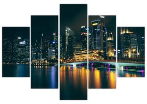 Obraz nočného Singapuru (150x105 cm)