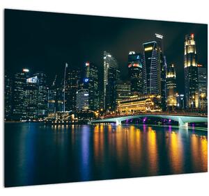 Obraz nočného Singapuru (70x50 cm)