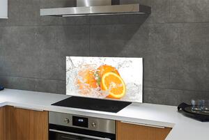 Sklenený obklad do kuchyne Pomaranče vo vode 100x50 cm