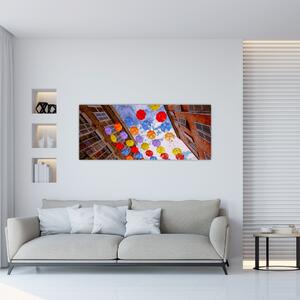 Obraz farebných dáždnikov (120x50 cm)