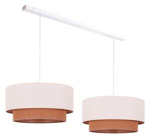 Duolla - Luster na lanku BOHO 2xE27/15W/230V béžová/hnedá