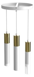 Luster na lanku CASSA 3xGU10/8W/230V biela/zlatá