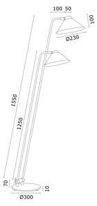 Argon 7074 - Stojacia lampa GABIAN 2xE27/15W/230V biela