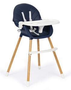 Detská tmavomodrá stolička na kŕmenie 2v1 Modrá