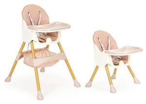 Detská stolička na kŕmenie 2v1 v ružovej farbe Ružová