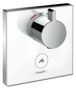 Hansgrohe ShowerSelect Glass - Highflow termostat s uzatváracím ventilom, biela/chróm 15735400