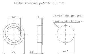 Mušle pre posuvné dvere ROSTEX guľatá priemer 50 mm (NEREZ MAT), ROSTEX Nerez mat