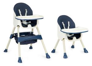Detská stolička na kŕmenie 2v1 v tmavomodrej farbe Modrá