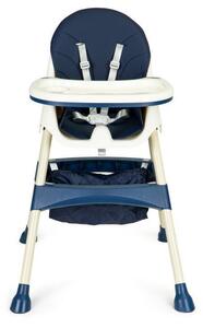 Detská stolička na kŕmenie 2v1 v tmavomodrej farbe Modrá