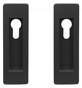 Mušle pre posuvné dvere RICHTER Grosseto (čierná matná), WC, kľučka-kľučka, WC kľúč, RICHTER Čierna matná