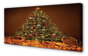 Obraz na plátne Vianočné osvetlenie dekorácie darčeky 100x50 cm
