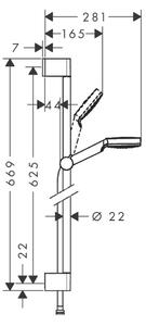 Hansgrohe Crometta - Sprchová súprava 1jet so sprchovou tyčou 65 cm, biela-chróm 26533400