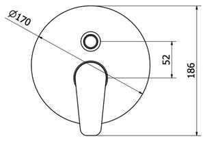 Teorema Slyce - vaňová batéria pod omietku, komplet, chróm 9C010