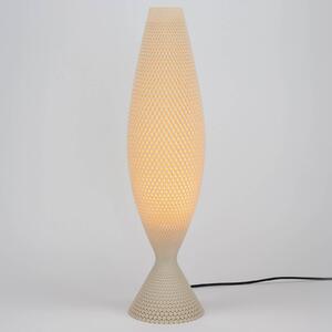 Diamantová stolová lampa z organického materiálu, ľan, 65 cm