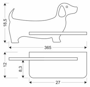 LED Detské nástenné svietidlo s poličkou DOG LED/5W/230V čierna/drevo