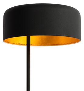 Retro stolná lampa čierna so zlatým vnútrom - Jinte