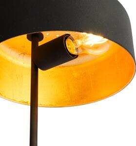 Retro stolná lampa čierna so zlatým vnútrom - Jinte