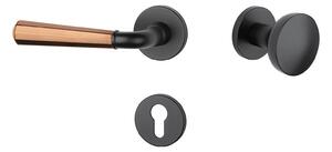 Dverové kovanie MP MARIGOLD 2 - R 7S (BS/CUM - Čierna matná / meď matná), kľučka-kľučka, Bez spodnej rozety, MP BS/CUM - Černá matná / měď matná