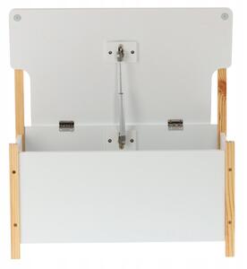 Malá drevená lavička DAISY s úložným priestorom 56x60x34,5 cm biela