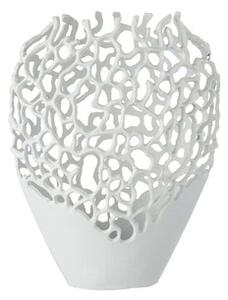 Váza biela kovová KORÁL 2ks set dekoračný ISLA BLANCA