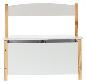 Malá drevená lavička DAISY s úložným priestorom 56x60x34,5 cm biela