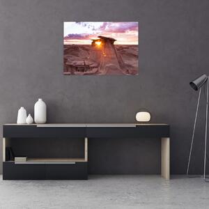 Obraz - západ slnka na púšti (70x50 cm)