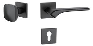 Dverové kovanie MP - AS - BERGENIA - HR 7S (BS - Čierna matná), kľučka-kľučka, Bez spodnej rozety, MP BS (čierna mat)