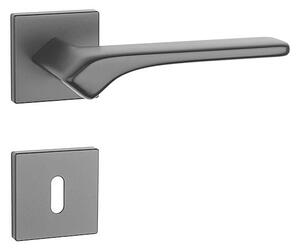 Dverové kovanie MP - AS - BERGENIA - HR 7S BS - Čierna matná, kľučka-kľučka, Bez spodnej rozety, MP BS (čierna mat)