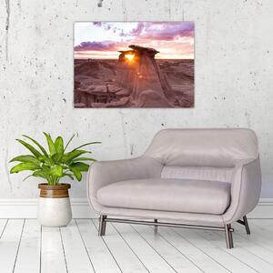 Obraz - západ slnka na púšti (70x50 cm)