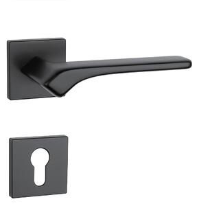 Dverové kovanie MP - AS - BERGENIA - HR 7S (BS - Čierna matná), kľučka-kľučka, Bez spodnej rozety, MP BS (čierna mat)