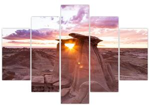 Obraz - západ slnka na púšti (150x105 cm)